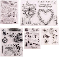 OBANGONG 5 piezas diferentes temáticas frases bonitos patrones de silicona transparente sellos para hacer tarjetas decoración y scrapbooking - Arteztik
