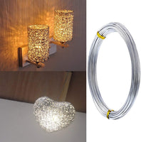 Alambre de aluminio plateado AConnet de 32.8 pies, calibre 14, alambre de metal flexible para hacer abalorios, joyas, manualidades, muñecas, esqueleto, manualidades (4 rollos, total de 131.2 pies) - Arteztik
