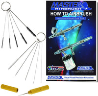 Master Airbrush Miniestuche de 5 piezas de cepillos de limpieza, pistola de spray, atomizador, equipo de cepillo de nailon de precisión de 3.5 pulgadas, incluye un manual (idioma español no garantizado) - Arteztik
