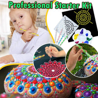 Kit de herramientas de pintura con diseño de mandala de Insnug – Plantillas de pintura de punto de roca – Juego de herramientas de arte para manualidades con brocha de bandeja con cremallera impermeable para uñas, piedra, mandala, arte, dibujo, decoración - Arteztik
