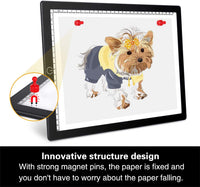 Tablero de luz LED A4 para pintura de diamantes, caja de luz magnética ultrafina con alimentación USB para artistas, dibujos, deshierbas, vinilo, bricolaje, pintura de diamantes, dibujo, tatuaje, animación, diseño - Arteztik
