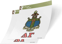 Desert Cactus Delta Gamma Crest & Letter - Pegatina para ventana, ordenador portátil, coche, 2 unidades - Arteztik
