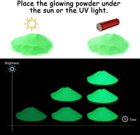 HEMOER 12 colores brillan en la oscuridad pigmento en polvo, 0.7 oz/botella de polvo de mica luminoso perfecto para resina epoxi seguro no tóxico fluorescente para slime, uñas, pintura acrílica, Halloween, arte fino y manualidades - Arteztik
