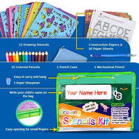 Juego de plantillas de dibujo, 50 piezas, kit de manualidades para niños, mejores actividades de viaje para niños pequeños, juguete divertido y educativo para niños de más de 3 años, ideal para niñas y niños, perfecto como regalo de cumpleaños - Arteztik
