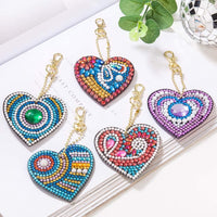 Juego de 10 llaveros de pintura con diamantes para niños y adultos principiantes, diseño de corazón y mariposa - Arteztik
