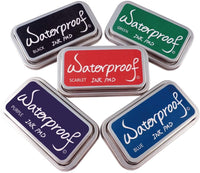 Best Stamp - Juego de almohadillas de tinta impermeables, 5 colores permanentes, sin ácidos, almohadilla de tinta no tóxica para sellos, funda de metal de calidad, para madera, tela y papel, efectos vivos, resultados de estampado de larga duración (5 unid - Arteztik
