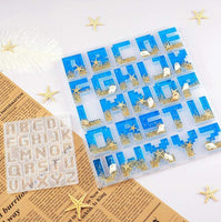 2 moldes de resina epoxi con letras del alfabeto digital, 1 molde grande + 1 pequeño - Arteztik
