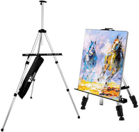 Amzdeal - Soporte de trípode portátil de aluminio para dibujar, diseño de dibujo y dibujo, 4.9 ft, incluye bolsa de transporte, Negro - Arteztik

