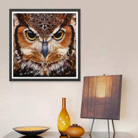 Kit de pintura de diamante 5D, taladro completo con búho enojado bordado de punto de cruz, suministros de fotos, arte artesanal, decoración de pared, 11.8 x 11.8 in - Arteztik
