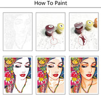 BAISITE Pintura por números para adultos, 16.0 in de ancho x 20.0 in de largo lienzo, pintura con pinceles, pintura acrílica pigmentada 8217, Algodón, HXL-8217-1., L - Arteztik
