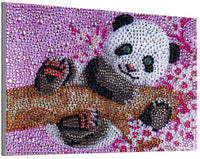 ZSNUOK - Kit de pintura de diamante 5D para adultos o niños, broca de forma especial, para bordar, manualidades, mosaico, suministros de pintura con diamantes para decoración de pared del hogar, lindo panda de 7.9 x 9.8 in - Arteztik
