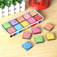 Akak tienda Craft almohadilla de tinta sellos color de pareja de bricolaje, 20 piezas/set surtidos color arco iris de dedo almohadilla de tinta goma de dedo sello de impresión, papel, madera tela - Arteztik
