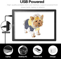 Tablero de luz LED A4 para pintura de diamantes, caja de luz magnética ultrafina con alimentación USB para artistas, dibujos, deshierbas, vinilo, bricolaje, pintura de diamantes, dibujo, tatuaje, animación, diseño - Arteztik
