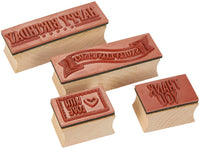 Juego de 4 sellos de goma para hacer tarjetas, manualidades, álbumes de recortes, feliz cumpleaños, gracias, felicitaciones, con amor - Arteztik

