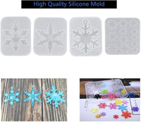4 moldes de silicona con diseño de copo de nieve, 15 moldes de resina de diferentes estilos para jabón, vela, resina fundida, moldes de resina para decoración de Navidad - Arteztik
