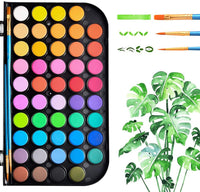 Juego de pintura de acuarela de 48 colores actualizados, lavable, con 3 pinceles y paleta, no tóxico para niños, adultos, principiantes y artistas, haz que tu pintura hable - Arteztik
