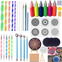 Juego de 35 herramientas de pintura con diseño de mandala, incluye plantillas, plantillas, mandala, plantilla, lápiz capacitivo para pintar rocas, mandella, arte y dibujo. - Arteztik
