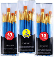Juego de pinceles de pintura acrílica, 10 unidades de pinceles redondos de nailon, punta fina, pinceles de pintura en miniatura para pintura acrílica de acuarela, pintura al óleo, pintura de uñas, modelo de uñas, manualidades, arte de roca, kits profesion - Arteztik
