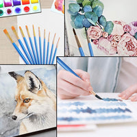 Decyool - Juego de 9 pinceles de pintura acrílica, 90 unidades de cepillos de nailon para pintura multiusos de acuarela, pintura de detalles en miniatura, kit de pintura profesional para artistas - Arteztik
