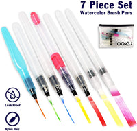 OOKU 7 piezas de pincel y fibra acuarela con el organizador, pinceles para pinturas e inscripciones con acuarelas - Arteztik

