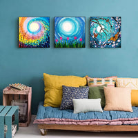 XPCARE - Juego de 12 kits de pintura de diamante 5d, redondos, perforación completa, acrílico, bordado, punto de cruz, para decoración de pared del hogar, luna (lienzo de 12.0 x 12.0 in) - Arteztik
