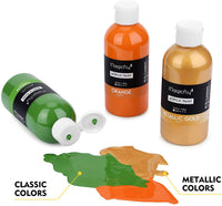 Magicfly Bulk Juego de pintura acrílica, 14 colores ricos pigmentos (8.1 fl oz/8.12 fl oz. ), pintura no destiñe, no tóxica para pintar sobre lienzo, ideal para niños, artistas y pintores aficionados - Arteztik
