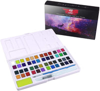 Kits de pintura de acuarela para niños, kits de pintura de colores premium, conjuntos de pintura profesional con 2 pinceles de acuarela, paleta, y estuche de almacenamiento, suministros de arte para pintar regalos para adultos, adolescentes (24 colores) - Arteztik
