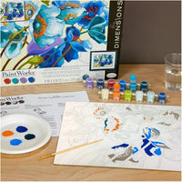Dimensiones azul amapolas pintura por números para adultos, 14 pulgadas de ancho x 11 pulgadas de largo - Arteztik
