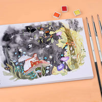 INK LAB Artist pinceles de acuarela 11 piezas de pinceles redondos para pintura de detalles para acuarelas, acrílicos, tintas, aceite de gouache y pintura Tempera - Arteztik
