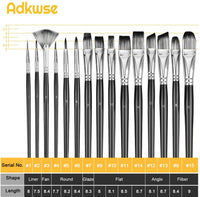 Adkwse - Juego de pinceles para pintura acrílica y acuarela, incluye estuche de transporte con 1 bandeja de pintura, 2 cuchillos de paleta y 2 esponjas - Arteztik
