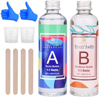 Kit de resina epoxi de 8.1 fl oz de resina epoxi transparente para fundición y recubrimiento, fácil mezcla 1:1 relación transparente 2 partes resina para mesa, joyería, vaso, pintura y decoración de manualidades - Arteztik
