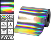 VViViD Rainbow Lazer Chrome DECO65 - Rollo de vinilo adhesivo permanente para Cricut, Silueta y Cameo (11.5 x 11.5 ft) - Arteztik
