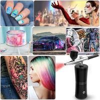 Cinlinso Airbrush Kit, Rechargeable Cordless Airbrush Compressor, Portable Airbrush Gùn Airbrush Set Air Brush Painting Kits for Makeup, Model Painting, Nail Art, Tattoo, Art Craft, Cake Decor - Arteztik
