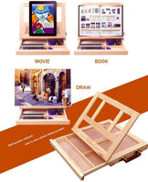 Caballete de mesa de arte con caballete de pintura ajustable, caballete de artista portátil con cajón, caballete de escritorio premium para estudiantes aficionados - Arteztik
