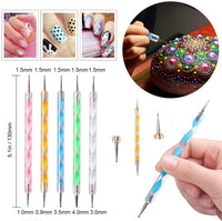 37 piezas Mandala Dotting Tools Kit de plantillas para pintar rocas, pinceles y bandeja de pintura para colorear dibujo y suministros de arte de uñas - Arteztik
