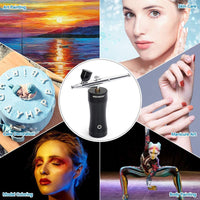REEXBON Kit de aerógrafo inalámbrico, portátil, juego de pistola de aire con compresor, recargable, sin cable, para decoración de tartas, maquillaje, arte de uñas, modelo, pintura, tatuaje, manicura - Arteztik
