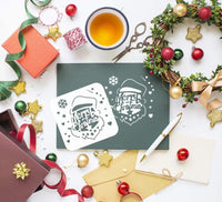 Plantilla de Navidad de plástico reutilizable plantilla para pintar en madera DIY Dibujo Pintura Proyectos Artesanía Tela Aerógrafo Plantilla Diario Cuaderno - Arteztik
