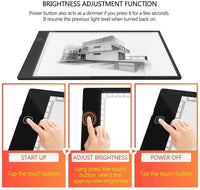 A4 Tracing Light Box Portátil LED Tabla Tracer Junta Regulable Brillo Artcraft Light Pad para Artistas Dibujo 5D DIY Diamond Pintura Sketching Tatuaje Animación Diseño - Arteztik
