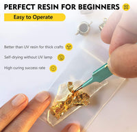 Kit de resina epoxi Magicfly, 8 onzas, resina de fundición transparente para hacer joyas, manualidades, arte, madera, 2 partes de resina y más duro con tazas de medición, varilla de mezcla, guantes 30 piezas herramientas para principiantes - Arteztik
