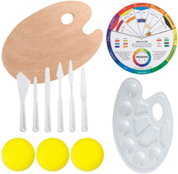 MEEDEN Juego de 42 piezas de pintura acrílica – Caballete de mesa de aluminio, 12 x 3.4 fl oz pinturas acrílicas, lienzo estirado, pinceles de pintura y paleta de plástico, regalo para niños y principiantes - Arteztik
