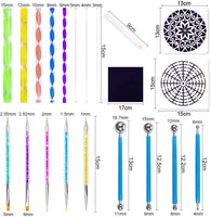 Suksadum - Juego de 34 herramientas de punteado de mandala para niños y adultos, suministros de arte y manualidades para pintar rocas, dibujo de mandela, puntos de uñas - Arteztik
