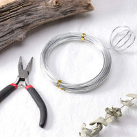 Alambre de aluminio plateado de 0.118 in/0.079 in/0.059 in, alambre de armadura de metal suave para hacer muñecas y manualidades (16.4 ft)., 1.5mm - Arteztik
