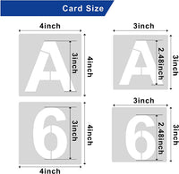 72 PCS Letter Stencils for Painting on Wood - Alphabet Stencils with Calligraphy Font Upper and Lowercase Letters - Reusable Plastic Art Craft Stencils with Numbers and Signs - 3'',4'' - Arteztik
