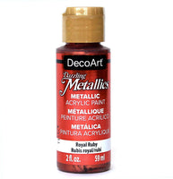 Pintura acrílica DecoArt Dazzling Metallics de 2 onzas de color rubí real - Arteztik
