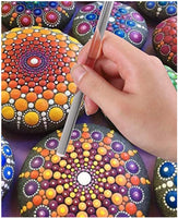 50 PC Mandala Rock Dotting Kit with Paint and Instructions, Mandala Dotting Tools, Rock Painting Kit for Adults, Instructions How to Dot Paint, Dot Painting Tool kit with Storage Bag, Mandala Stencil - Arteztik
