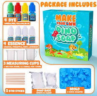 Dinonano Dino - Kit de jabón para hacer jabón de dinosaurios con base de jabón para hacer jabón STEM, kit de ciencia y manualidades para niños de 5 6 7 8 9 años + niños niñas juguetes - Arteztik
