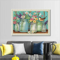 Kit de pintura de diamante 5D para adultos, kit completo de pintura con diamantes bordados por números margaritas (11.8 x 15.7 pulgadas) - Arteztik
