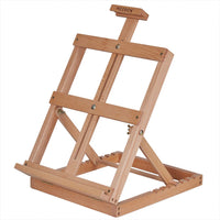 Caballete de mesa MEEDEN Studio con marco en H - Caballete de madera de haya maciza ajustable para artistas, para estudio o Plein Air - Soporta lienzos de hasta 23 pulgadas de alto - Arteztik
