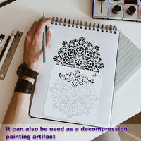 32pcs Mandala Dotting Tools Set, Nail Art Tools,Decompression Painting,Include Reusable Mandalas Painting Stencils,Brushes and Paint Tray for Painting Rocks, Drawing and Drafting, Kids' Crafts - Arteztik
