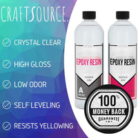 Kit de resina epoxi para arte, recubrimiento, fundición, pintura, joyería y moldes – 32 oz cristal transparente - Arteztik
